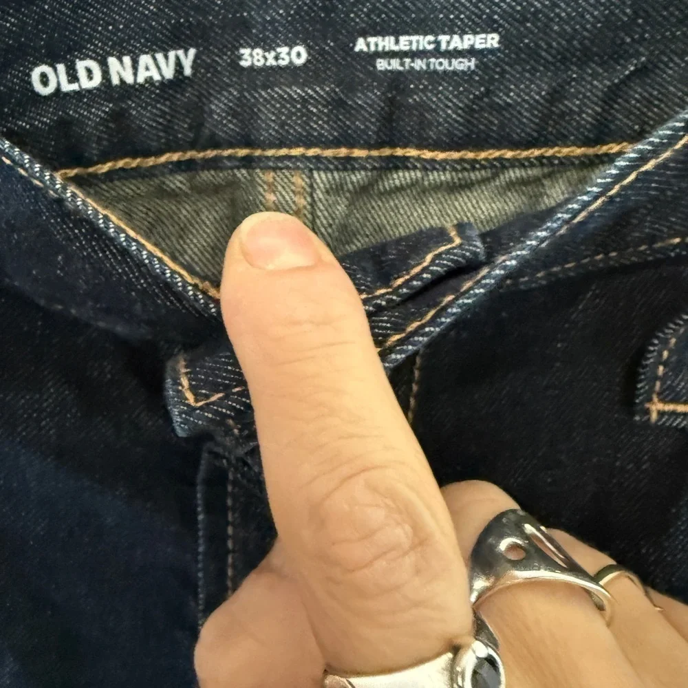 Old Navy Men's Dark Blue Slim Athletic Taper Jeans
